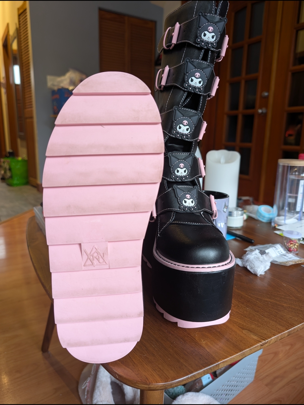 YRU Kuromi Dune Platform Buckle Boots - Picture 3 of 7